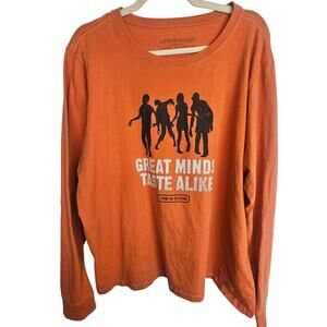 Life Is Good Womens Crusher Tee Zombie T-Shirt Size XL Funny Casual Stretch